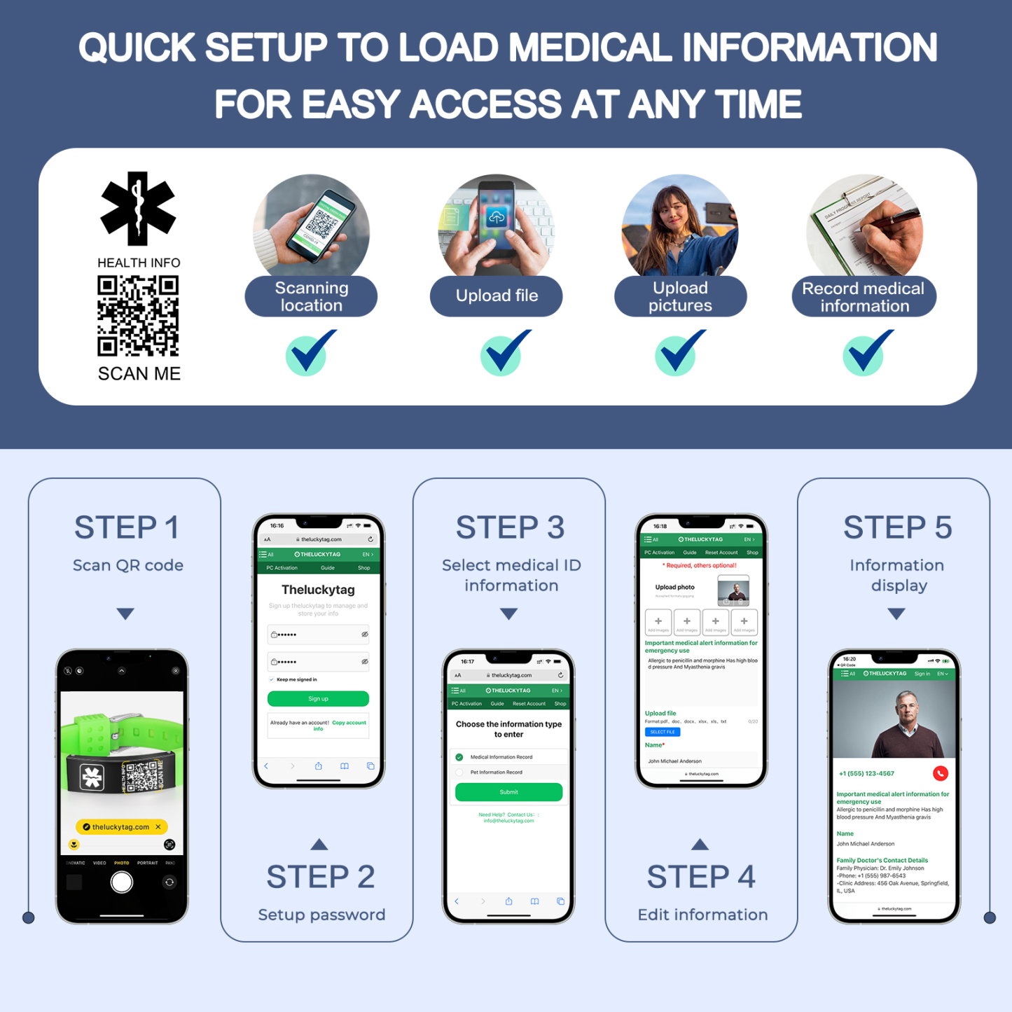 [Copy]Medical Alert Wristband Medical ID Bracelets Life Alert for Autism Blood Thinner Seizure Alert