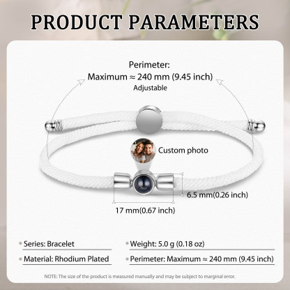 Personalized 1 Photo Projection Bracelet Custom Braided Design