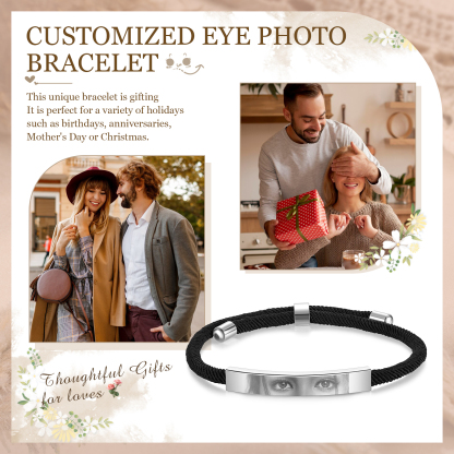 Customized Eye Photo Bracelet Personalized Braided Bracelet with Unique Eye Photo