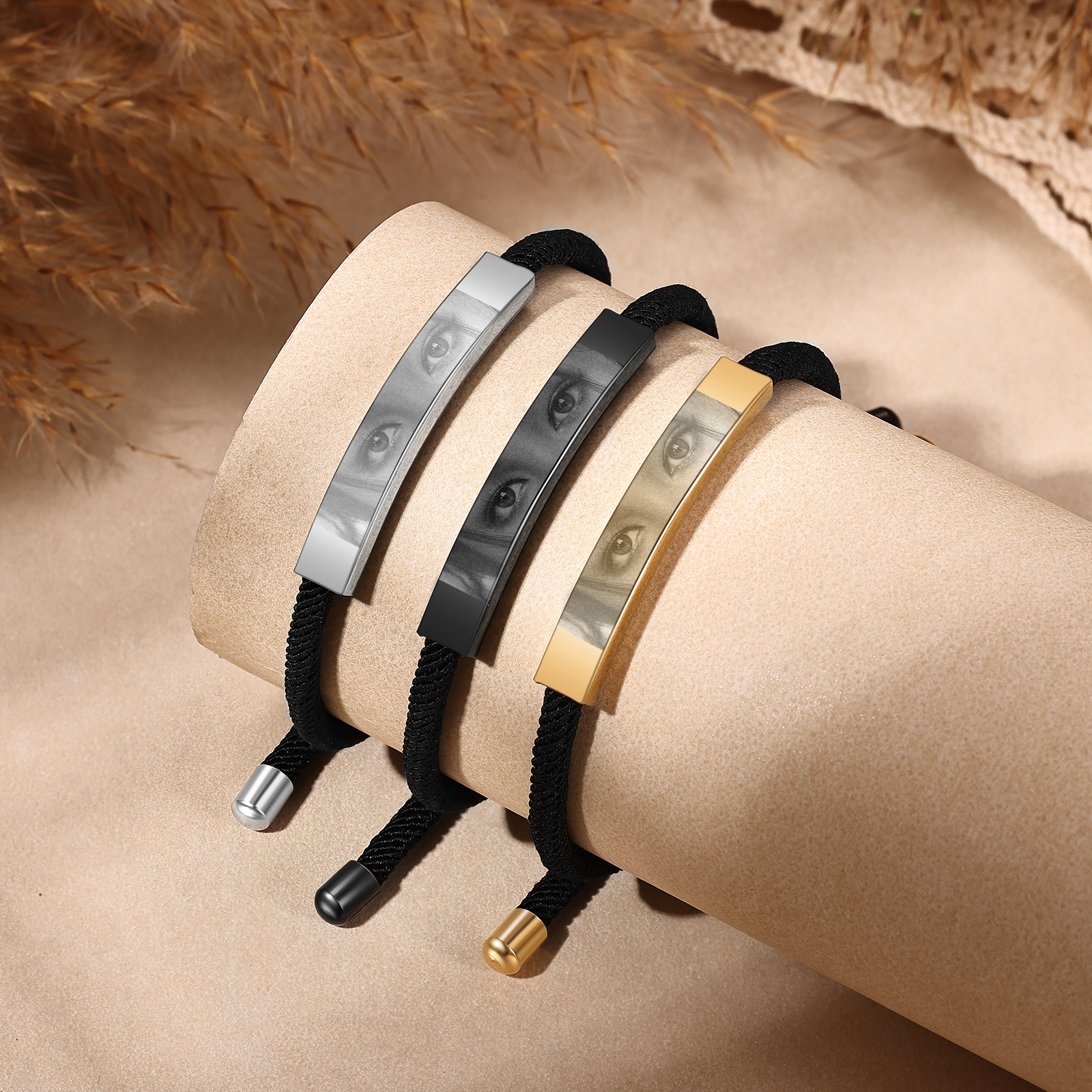 Customized Eye Photo Bracelet Personalized Braided Bracelet with Unique Eye Photo