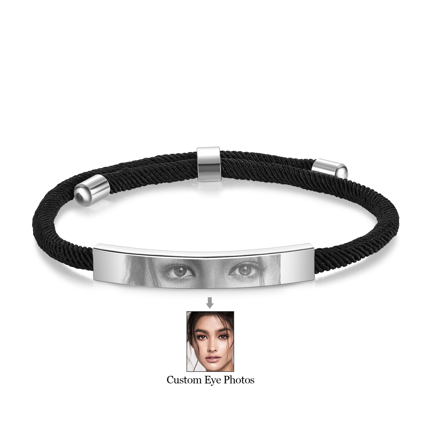 Customized Eye Photo Bracelet Personalized Braided Bracelet with Uniqu