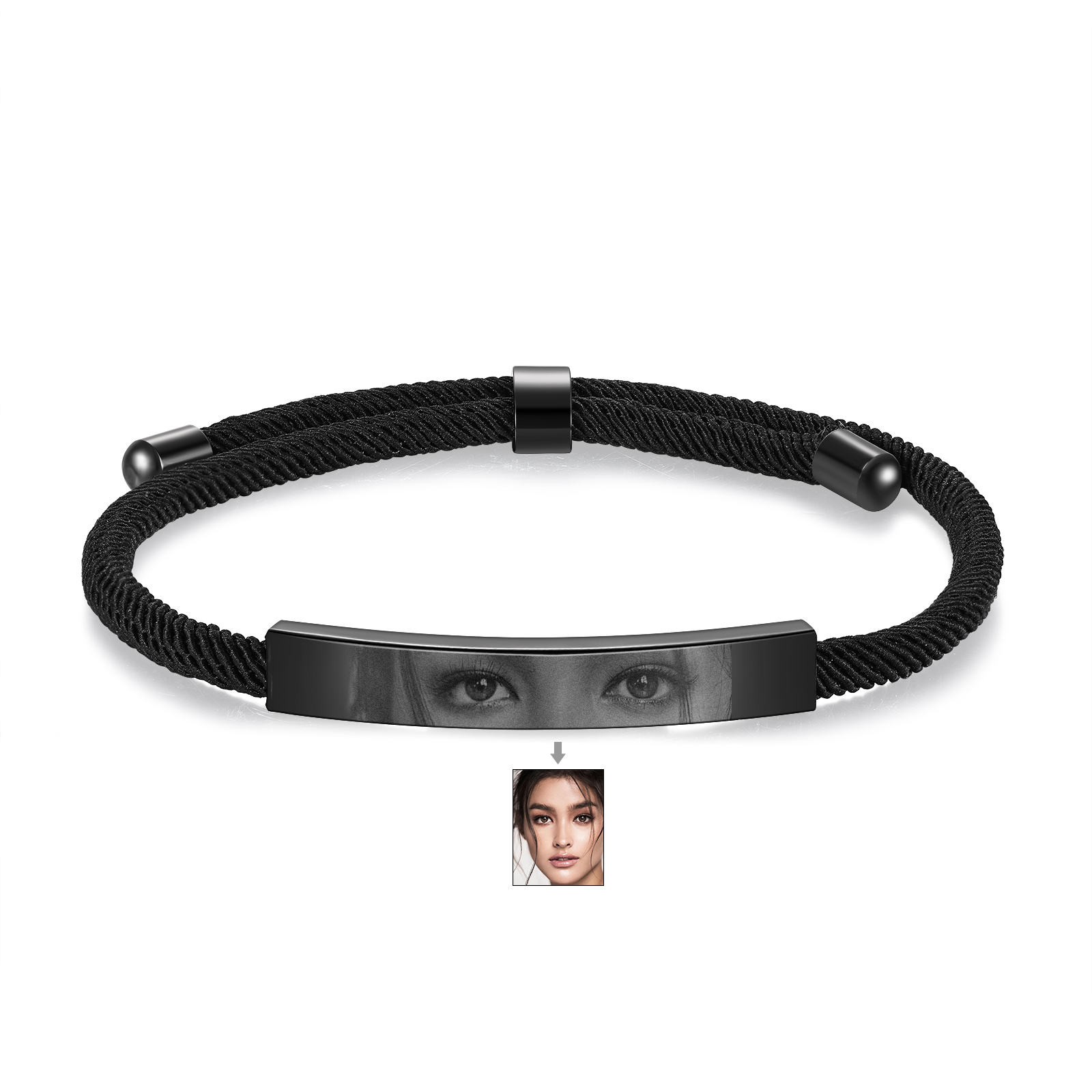 Customized Eye Photo Bracelet Personalized Braided Bracelet with Unique Eye Photo
