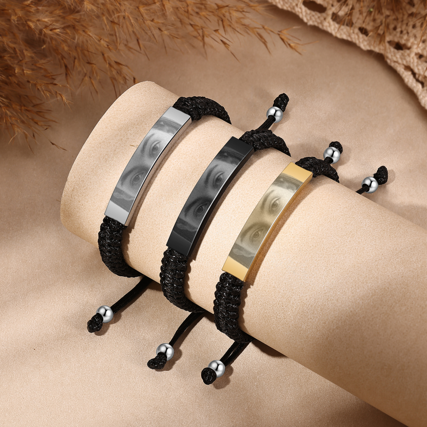 Personalized Eye Bracelet Custom Braided Photo Bracelet