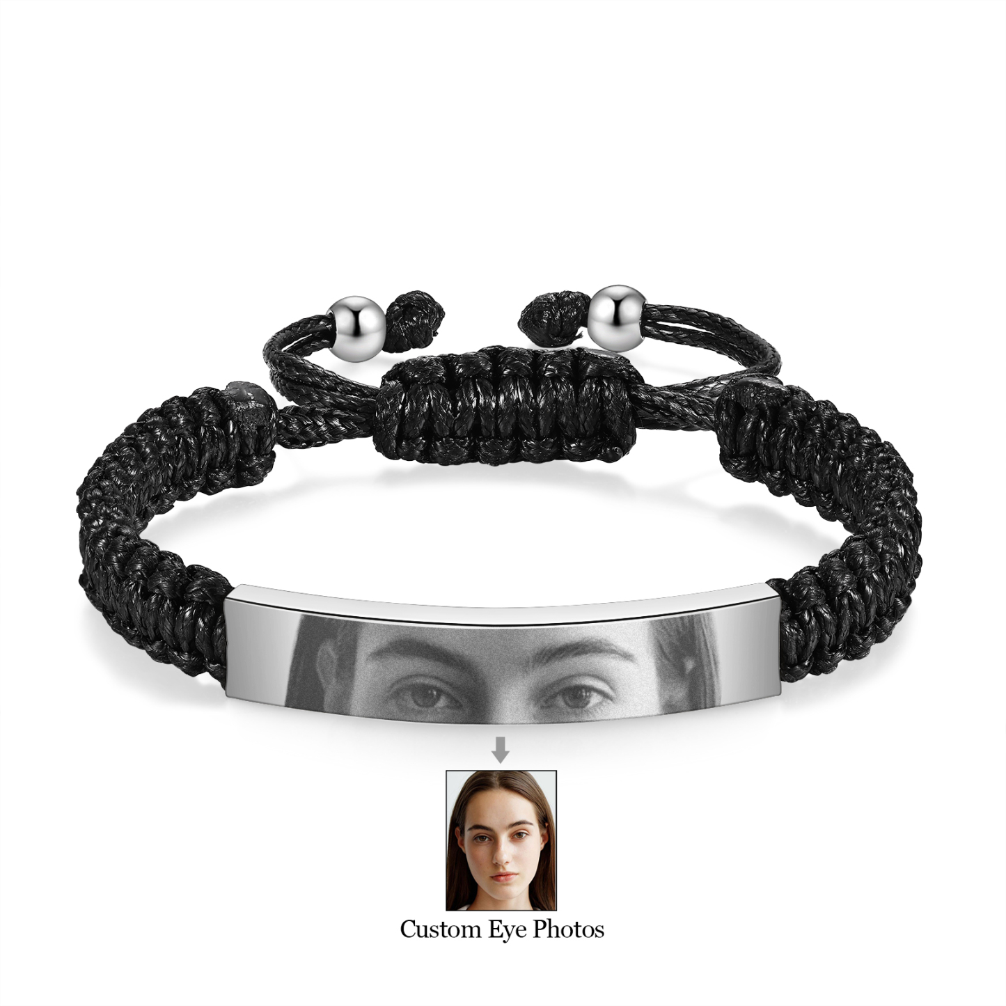 Personalized Eye Bracelet Custom Braided Photo Bracelet