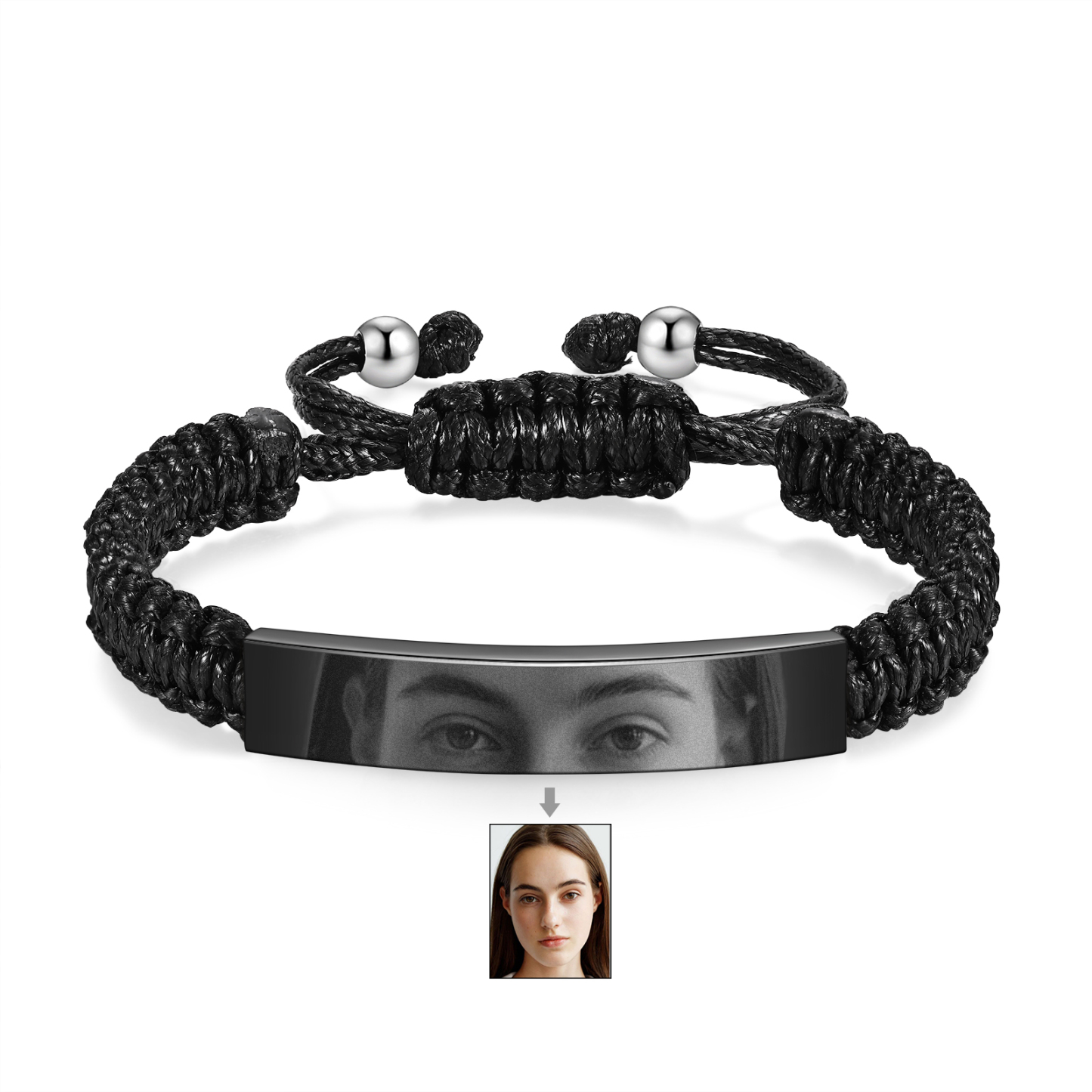 Personalized Eye Bracelet Custom Braided Photo Bracelet
