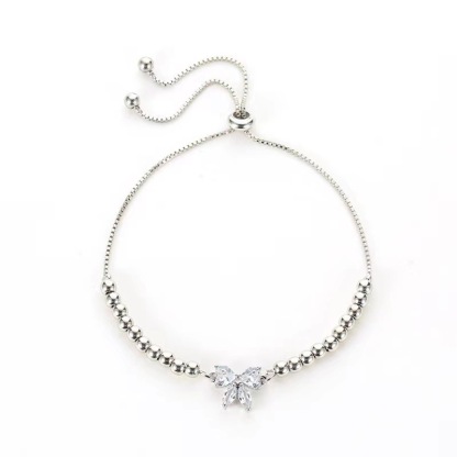 Adjustable Butterfly Charm Bracelet Beaded Bracelet Elegant Gift