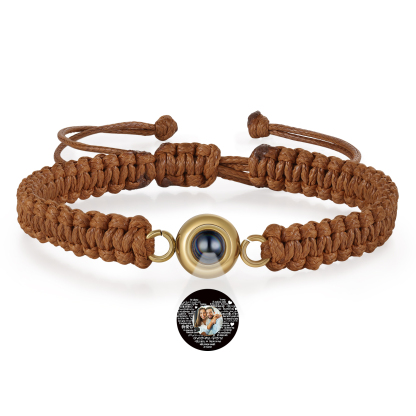 Personalized Projection Bracelet with 1 Photo Handmade Knitted Rope Braided Bracelet Customizable with 4 Special Photo Designs 4 Color Options Gift for Him & Her