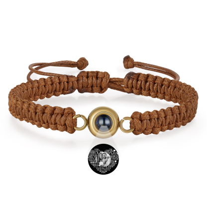 Personalized Projection Bracelet with 1 Photo Handmade Knitted Rope Braided Bracelet Customizable with 4 Special Photo Designs 4 Color Options Gift for Him & Her