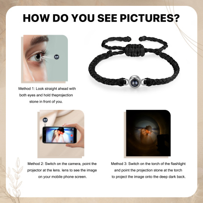 Personalized Projection Bracelet with 1 Photo A Unique Gift for Her