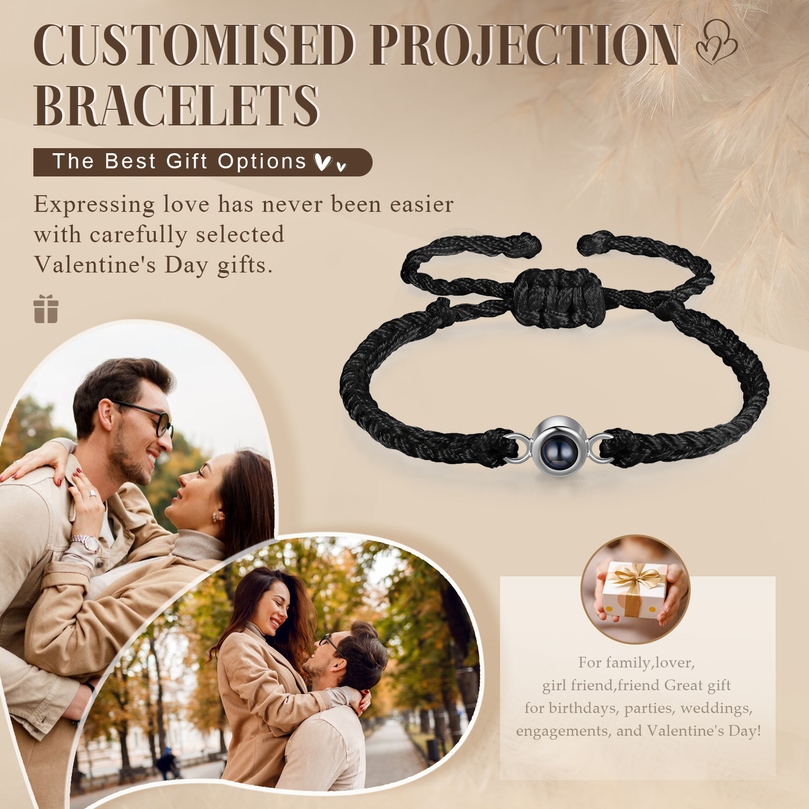 Personalized Projection Bracelet with 1 Photo A Unique and Heartfelt Gift for Her