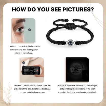 Personalized Projection Bracelet with 1 Photo A Unique and Heartfelt Gift for Her