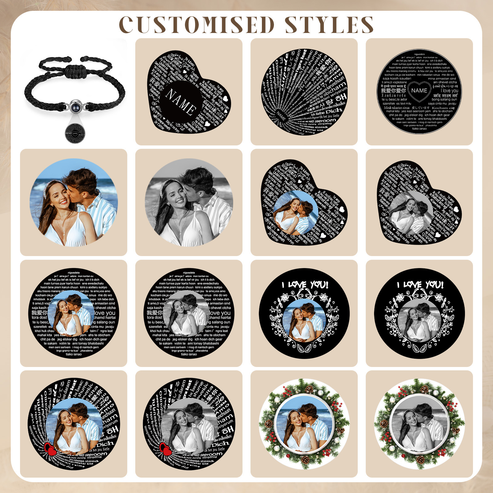 Personalized Projection Bracelet with 1 Photo A Unique and Heartfelt Gift for Her