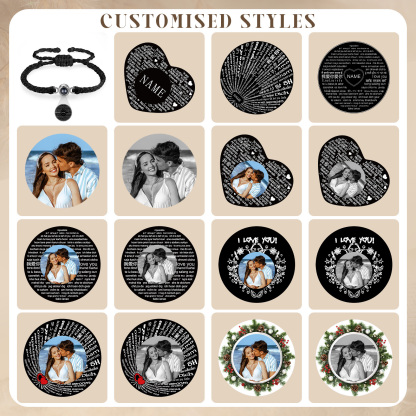 Personalized Projection Bracelet with 1 Photo A Unique and Heartfelt Gift for Her