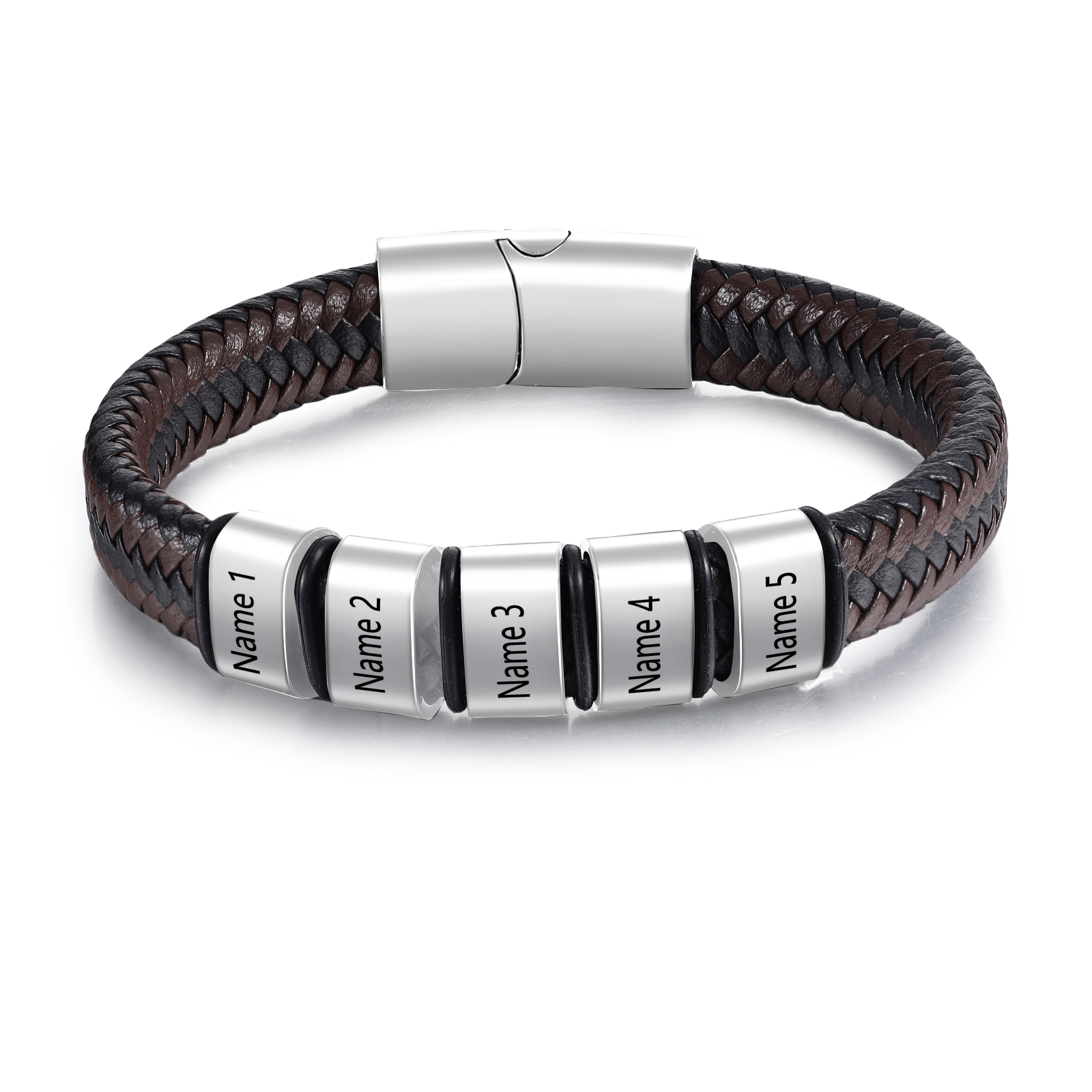 Personalized Leather Bracelets for Men Customizable with 1-5 Names