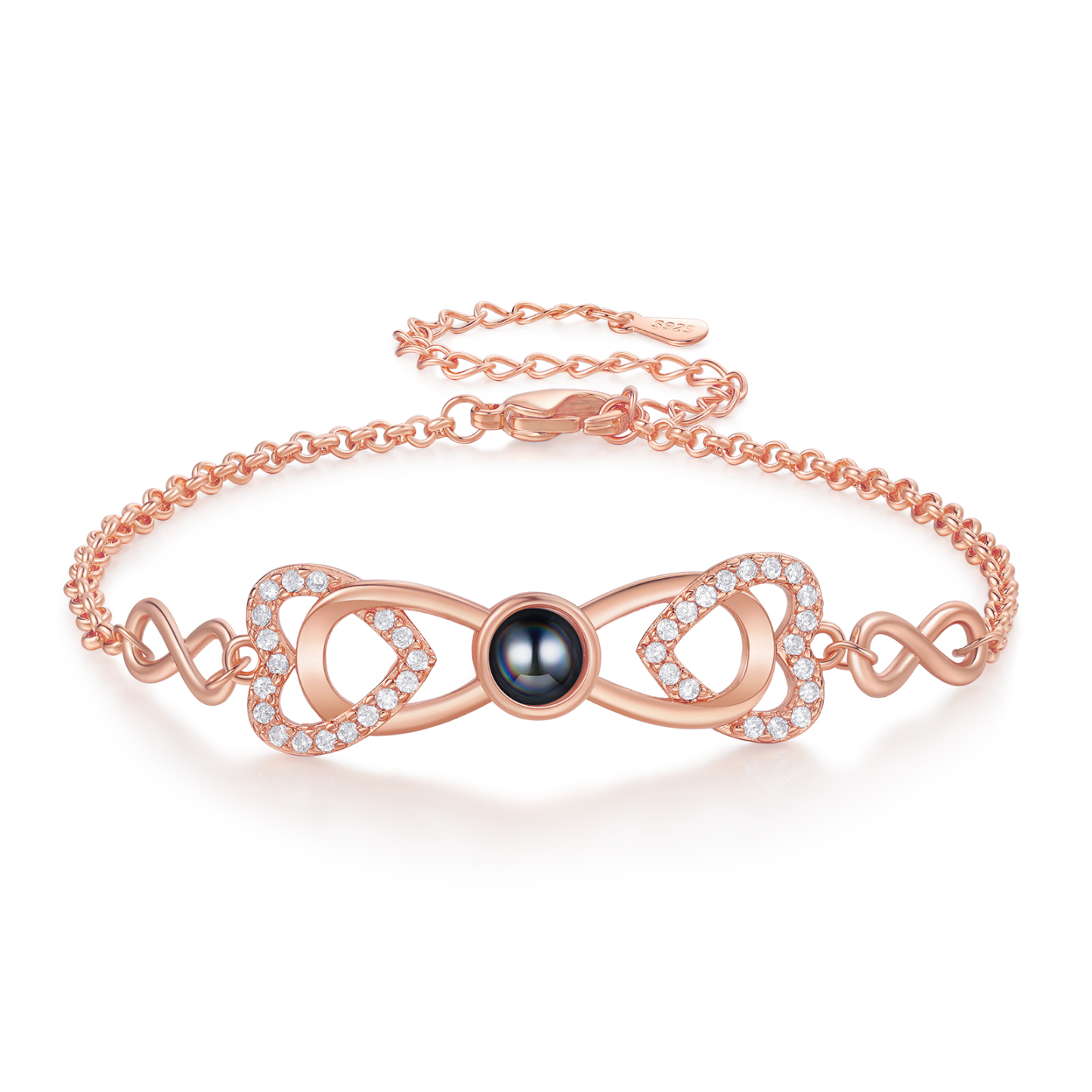 Personalized Projection Bracelet Custom 1 Photo Infinity & Heart Design 3 Colors Gift for Her | Lorajewel