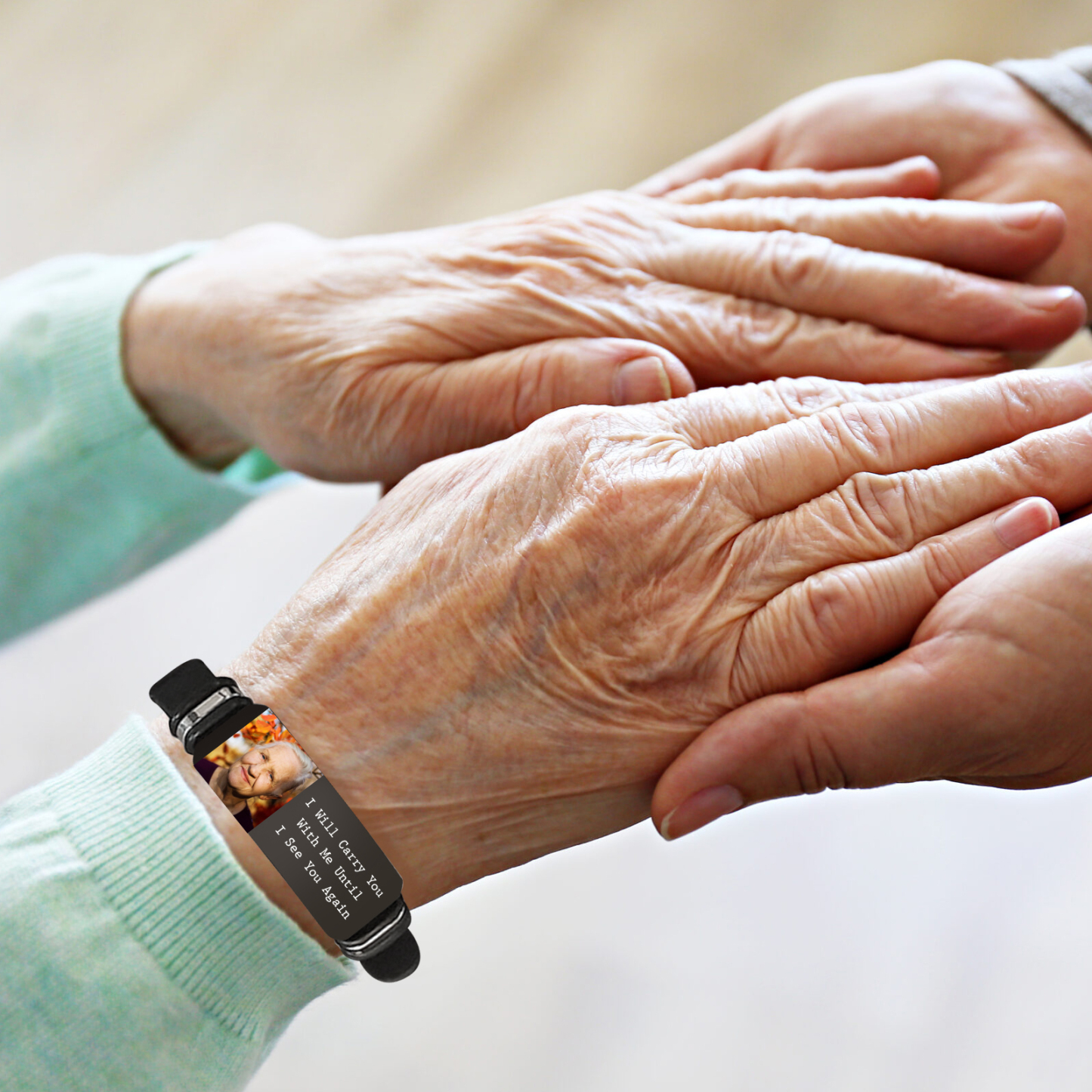 I Will Carry You With Me Until I See You Again Customized Memorial Bracelet A Photo to Keep Their Memory Alive