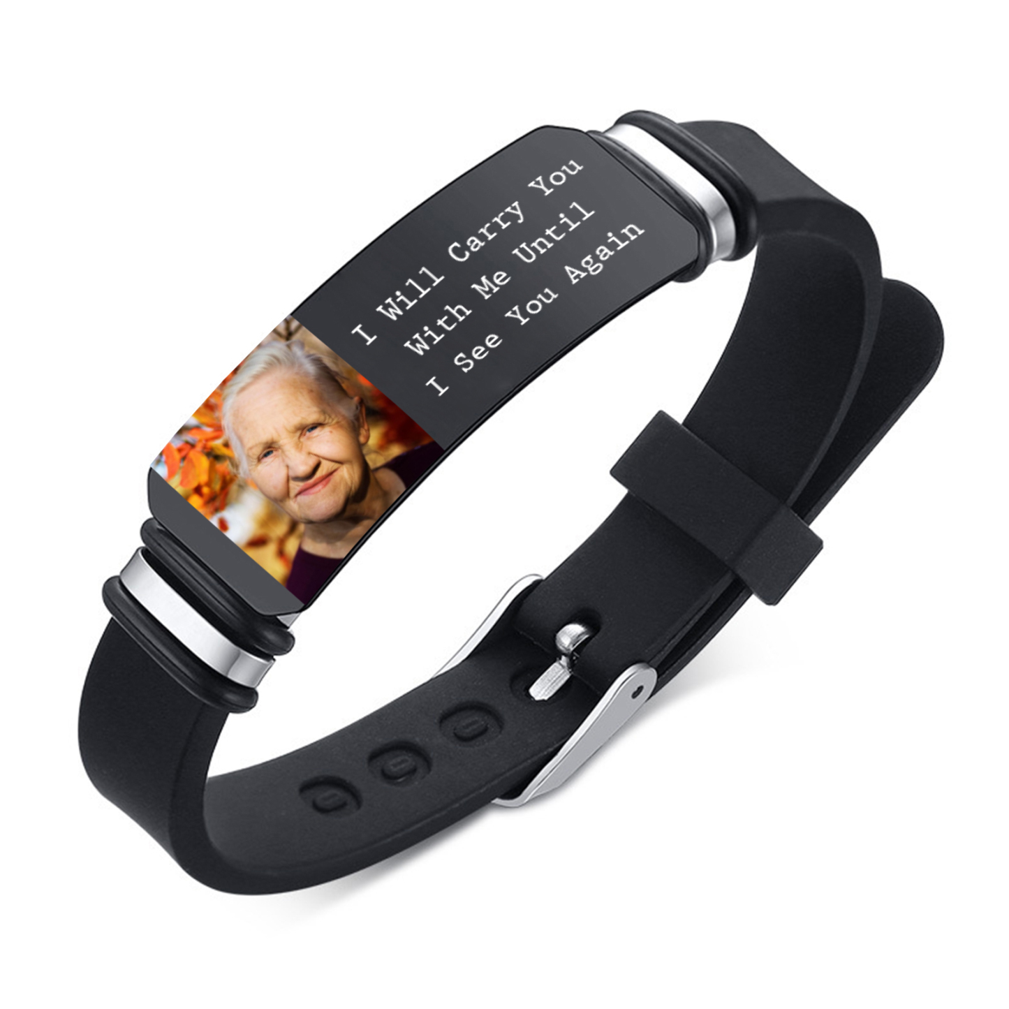 I Will Carry You With Me Until I See You Again Customized Memorial Bracelet A Photo to Keep Their Memory Alive
