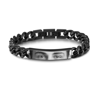 Personalized Eye Bracelet with Custom Photo Cuban Chain Bracelet for Men Gift for Him