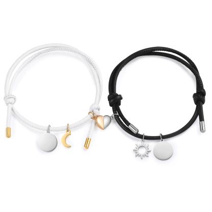 Personalized Couple Magnet Bracelet Linked by Love Valentine’s Day Gift