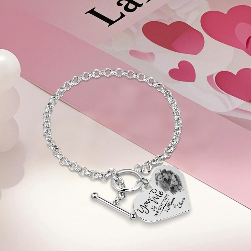 Personalized Photo Bracelet You & Me We Got This Gift for Her