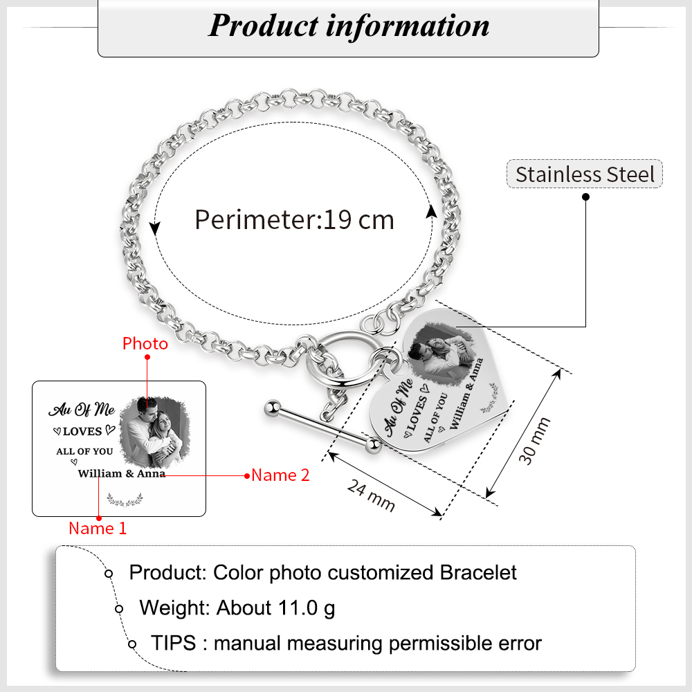 Personalized Photo Bracelet You & Me We Got This Gift for Her