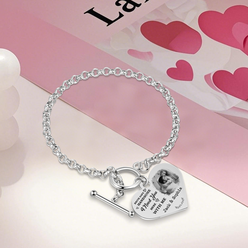 Personalized Photo Bracelet You & Me We Got This Gift for Her