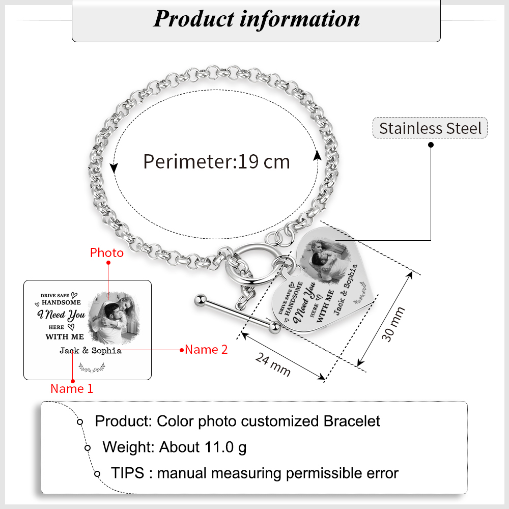 Personalized Photo Bracelet You & Me We Got This Gift for Her
