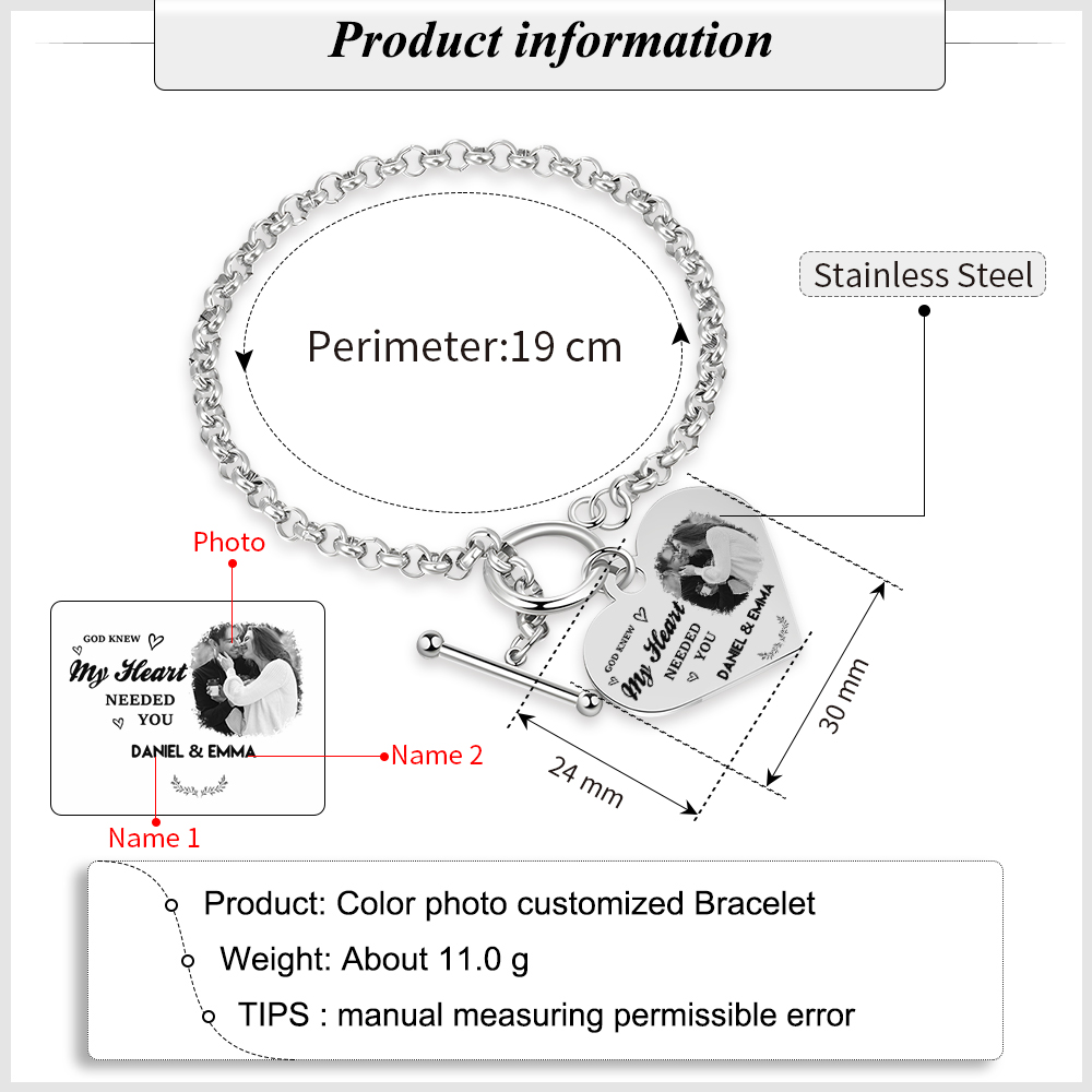 Personalized Photo Bracelet You & Me We Got This Gift for Her