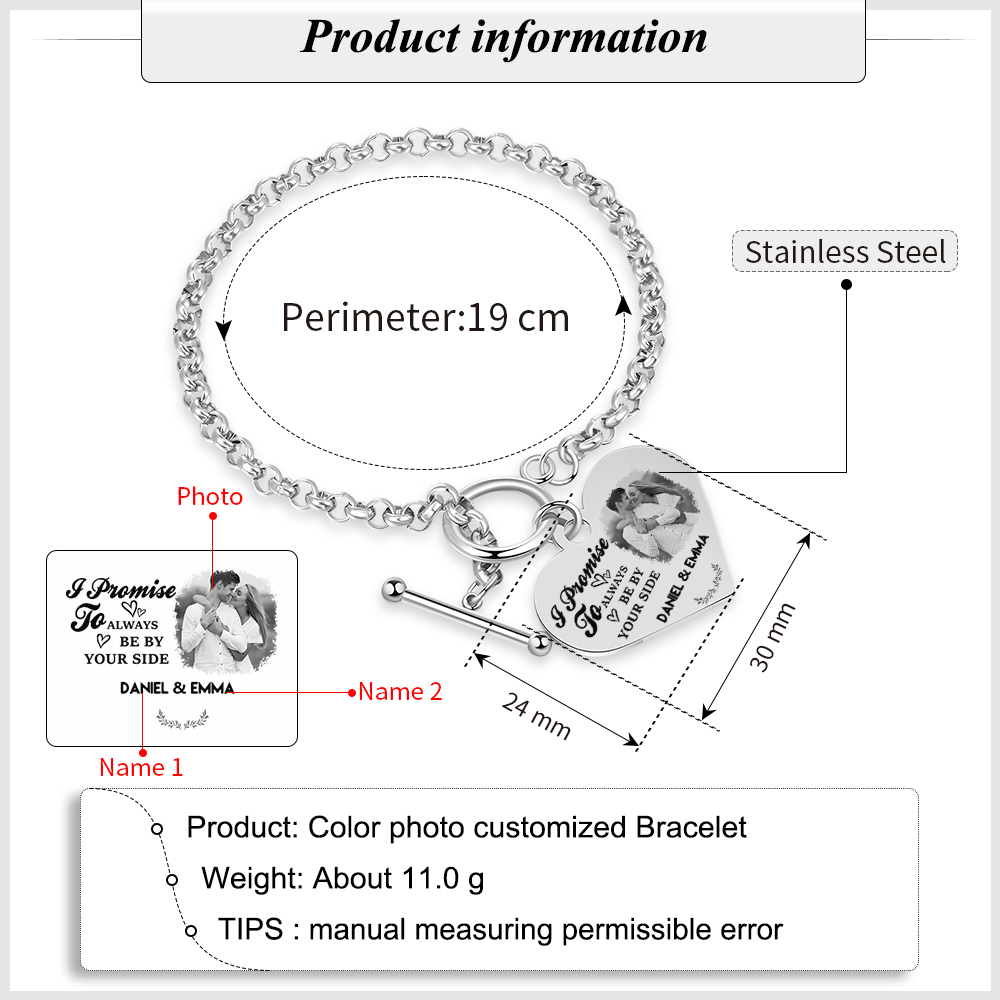 Personalized Photo Bracelet You & Me We Got This Gift for Her