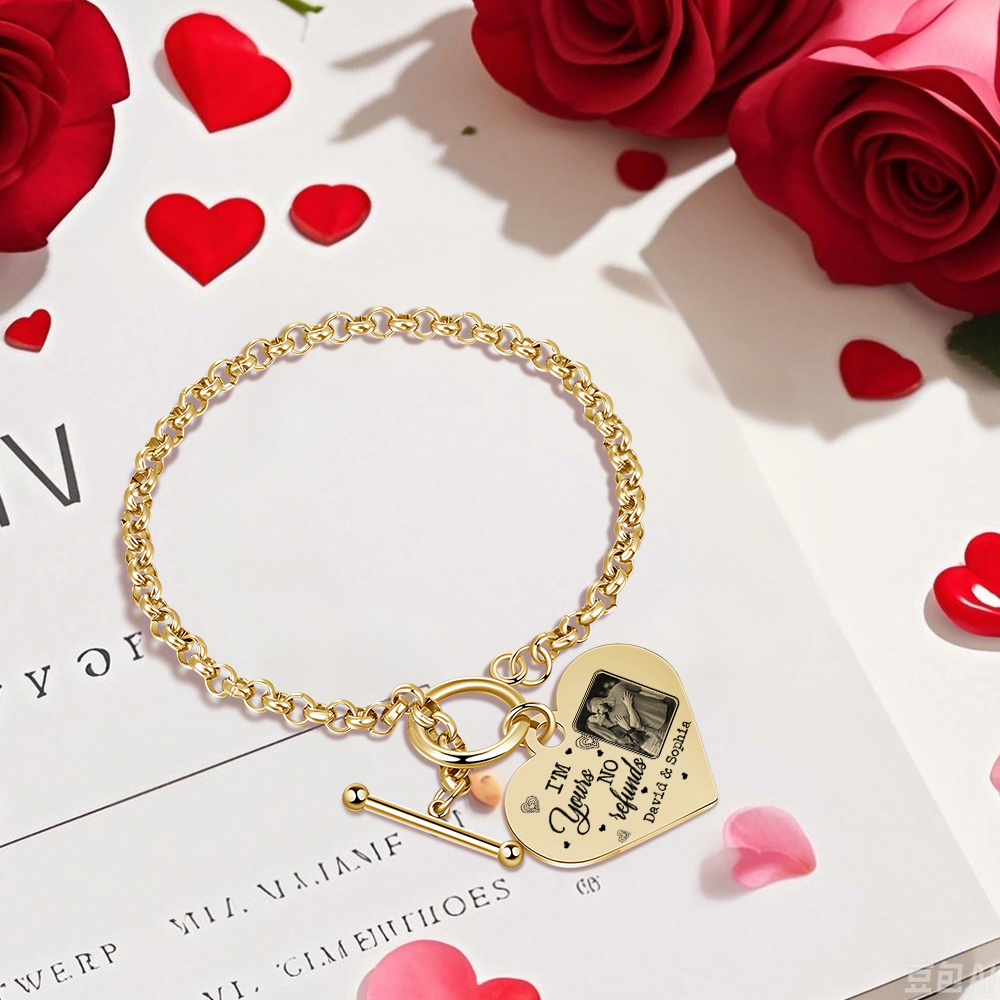 Personalised Photo Bracelet Set I’m Yours No Returns or Refunds Gift for Her