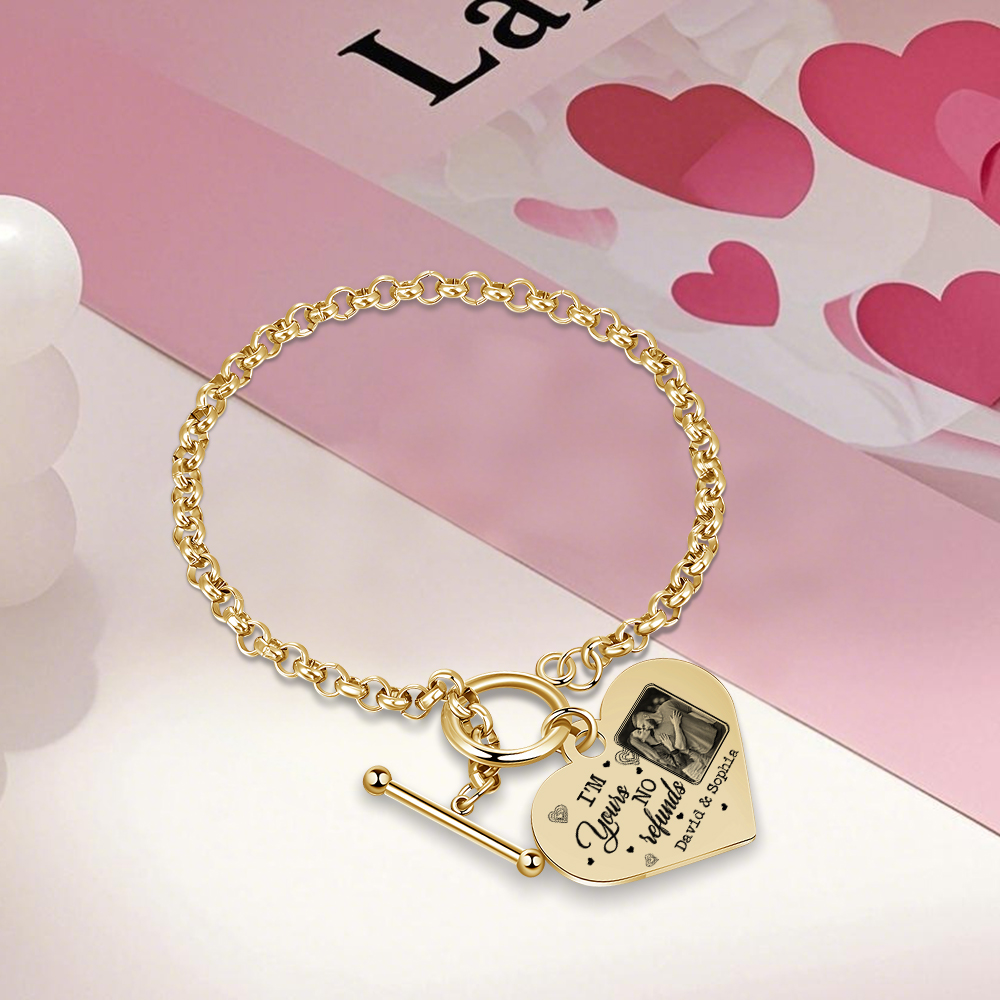 Personalised Photo Bracelet Set I’m Yours No Returns or Refunds Gift for Her