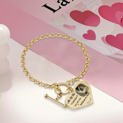 Personalized Photo Bracelet You & Me We Got This Gift for Her
