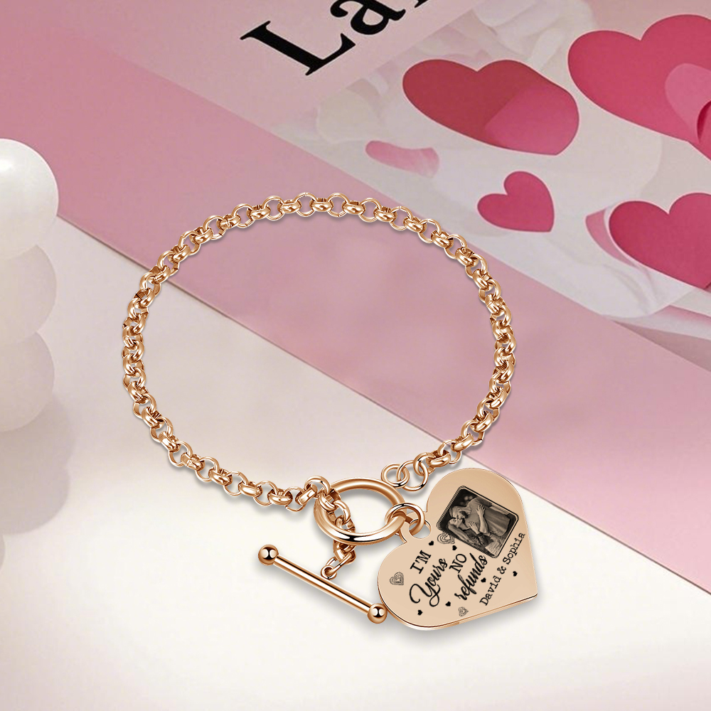Personalised Photo Bracelet Set I’m Yours No Returns or Refunds Gift for Her