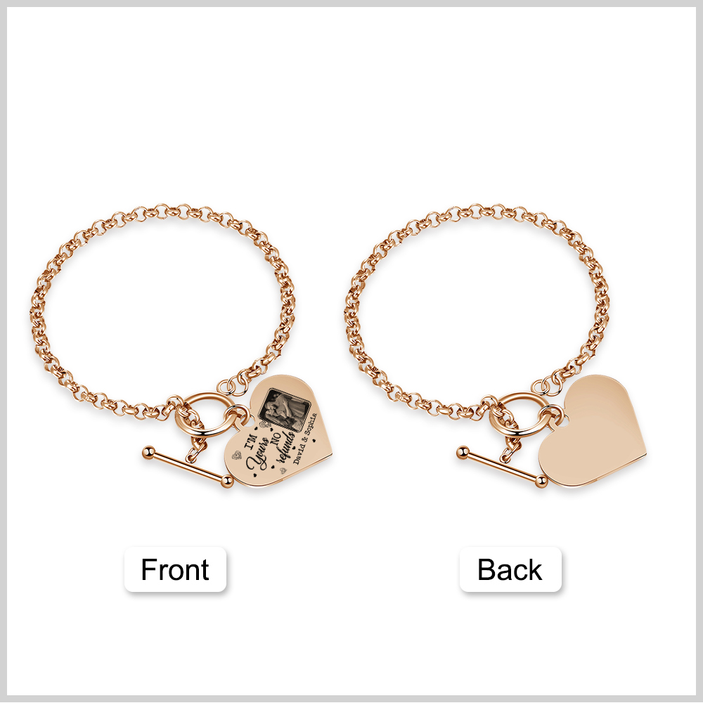 Personalised Photo Bracelet Set I’m Yours No Returns or Refunds Gift for Her