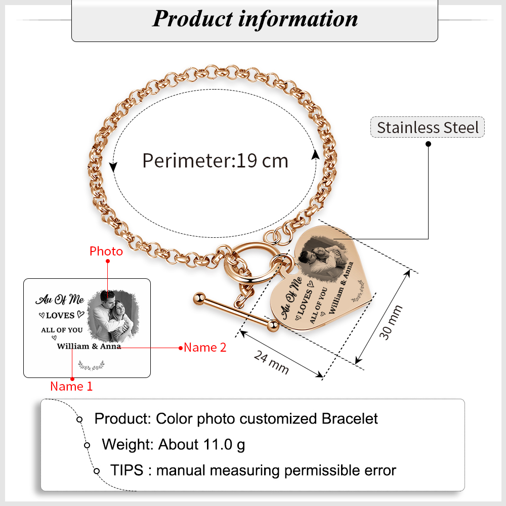 Personalized Photo Bracelet You & Me We Got This Gift for Her