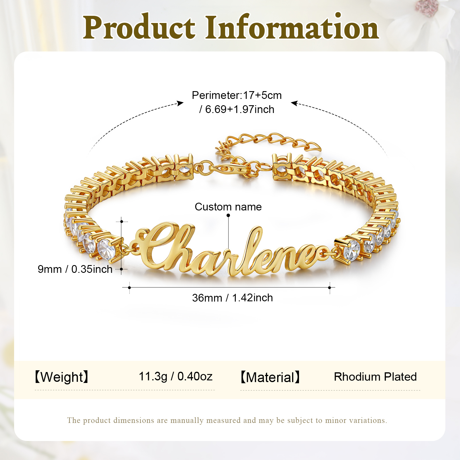 Personalized Gold Name Bracelet – Custom Adjustable Jewelry Gift for Women | Lorajewel
