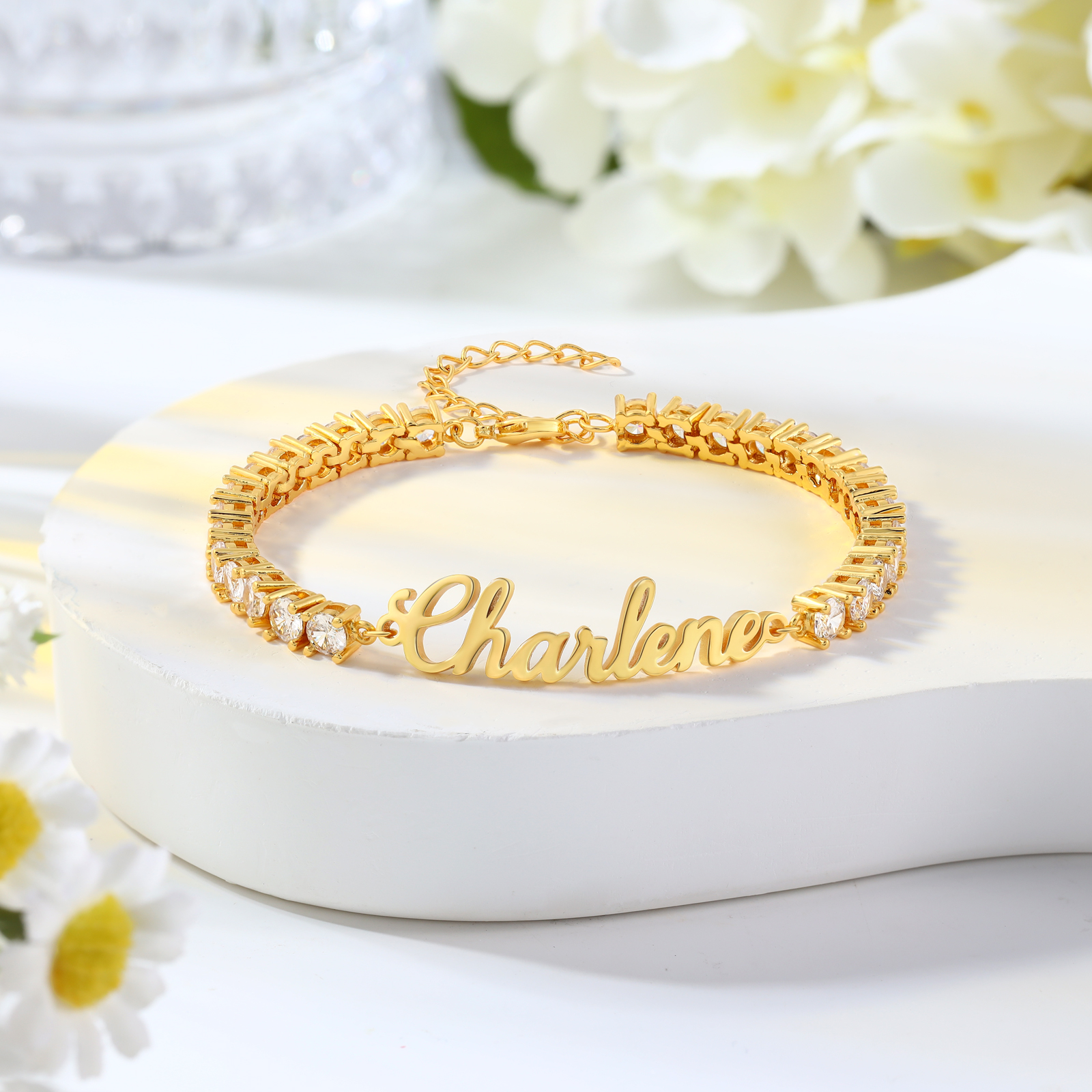 Personalized Gold Name Bracelet – Custom Adjustable Jewelry Gift for Women | Lorajewel