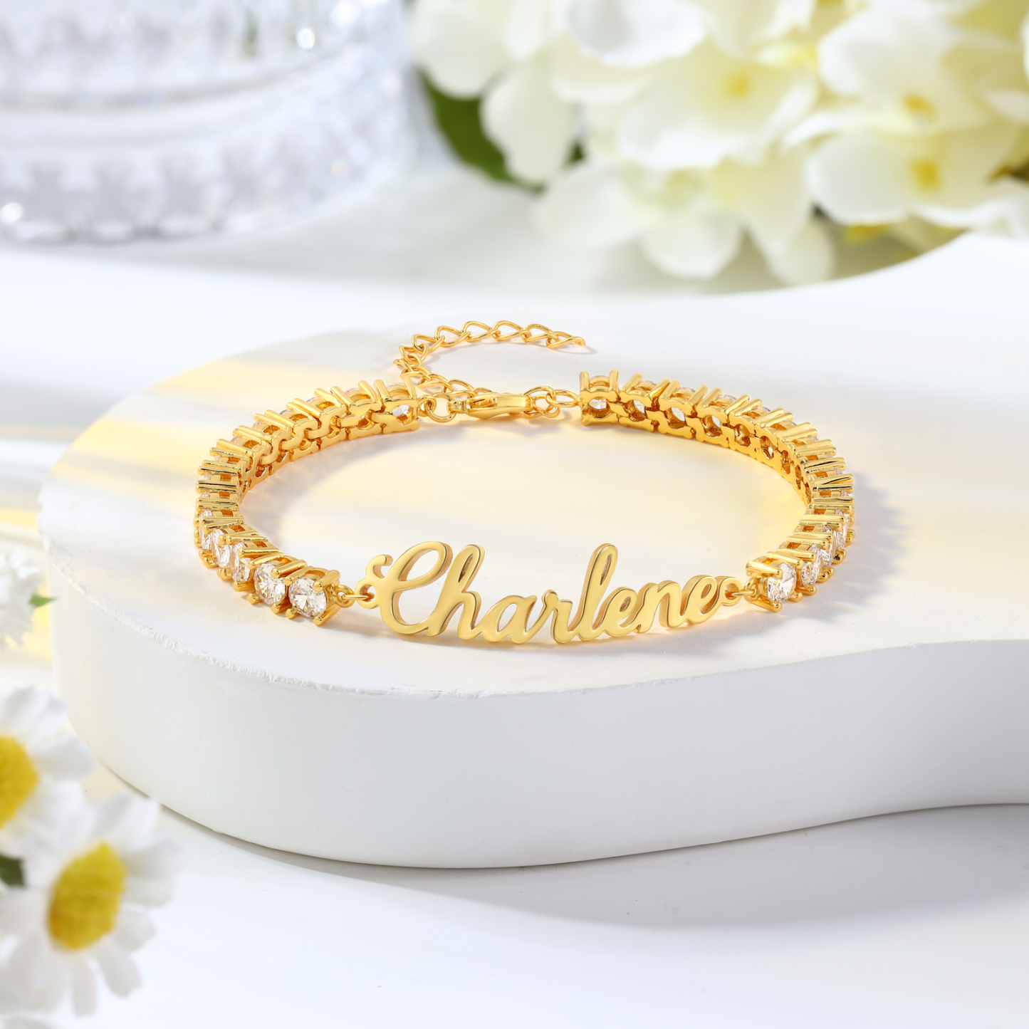 Personalized Gold Name Bracelet – Custom Adjustable Jewelry Gift for Women | Lorajewel