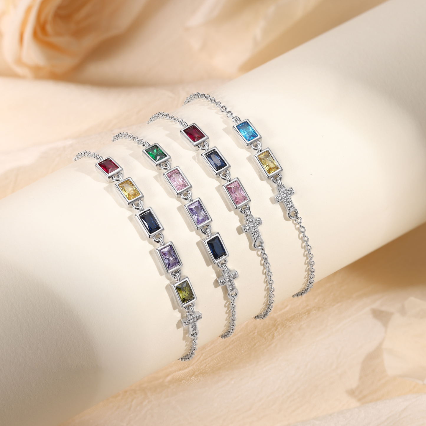 2 Birthstones Personalized Birthstone Bracelet – Meaningful Mother’s Day Gift for Family Members | Lorajewel