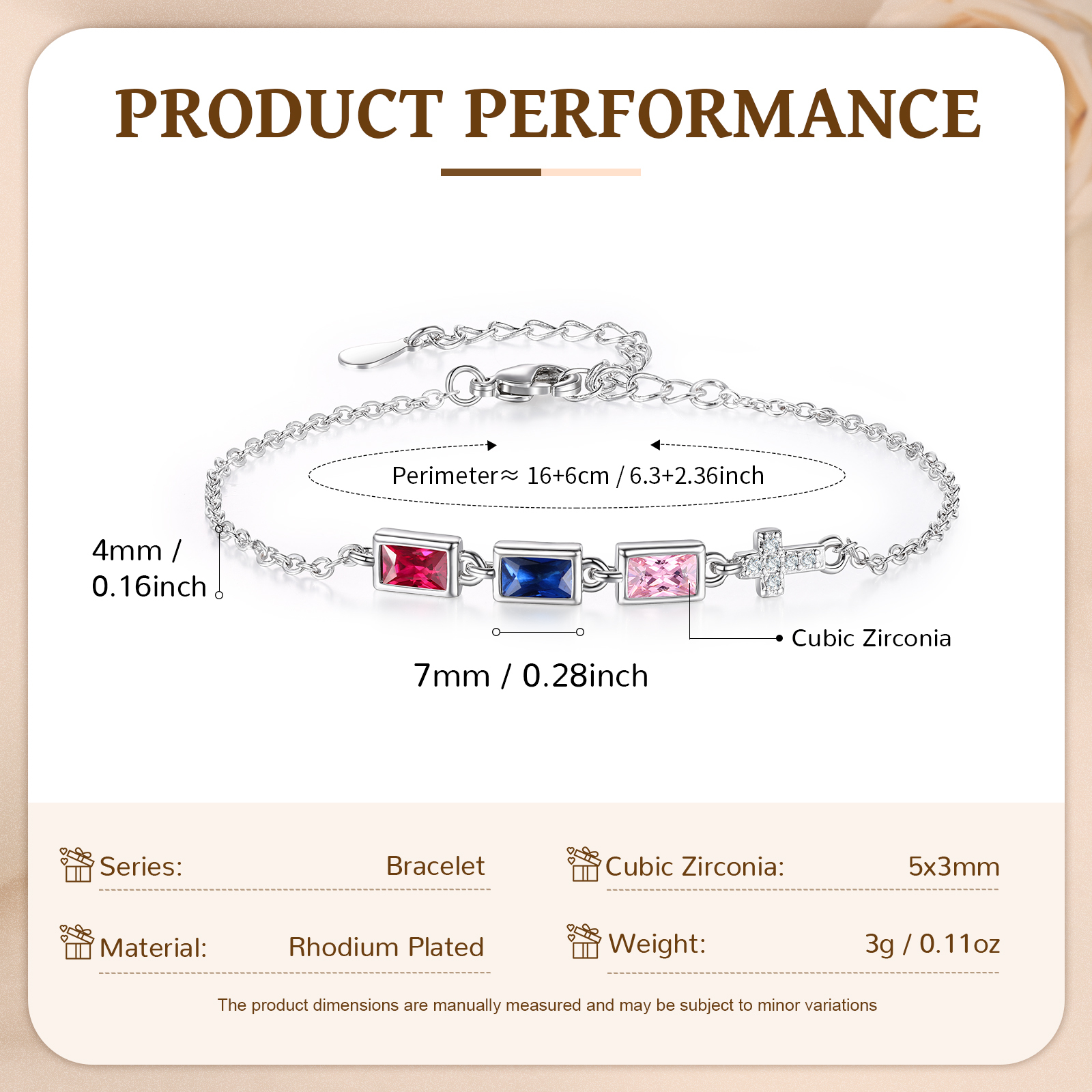 3 Birthstones Personalized Birthstone Bracelet – Meaningful Mother’s Day Gift for Family Members | Lorajewel