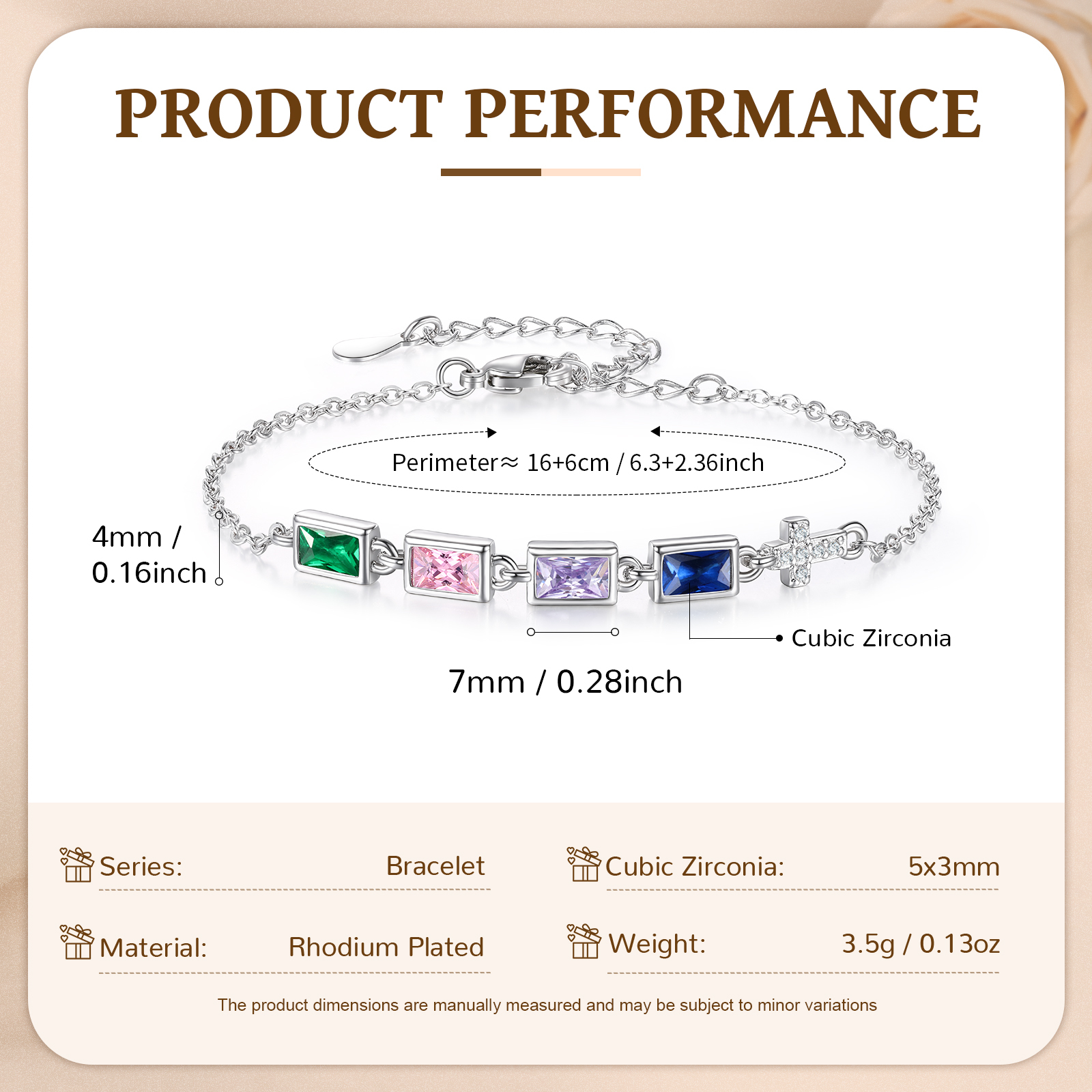 4 Birthstones Personalized Birthstone Bracelet – Meaningful Mother’s Day Gift for Family Members | Lorajewel