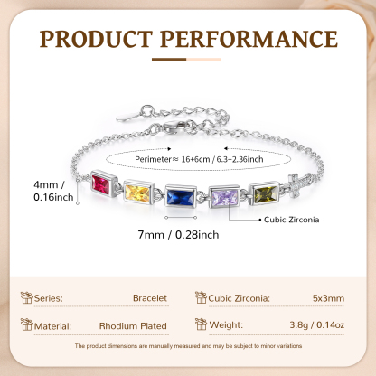 5 Birthstones Personalized Birthstone Bracelet – Meaningful Mother’s Day Gift for Family Members | Lorajewel