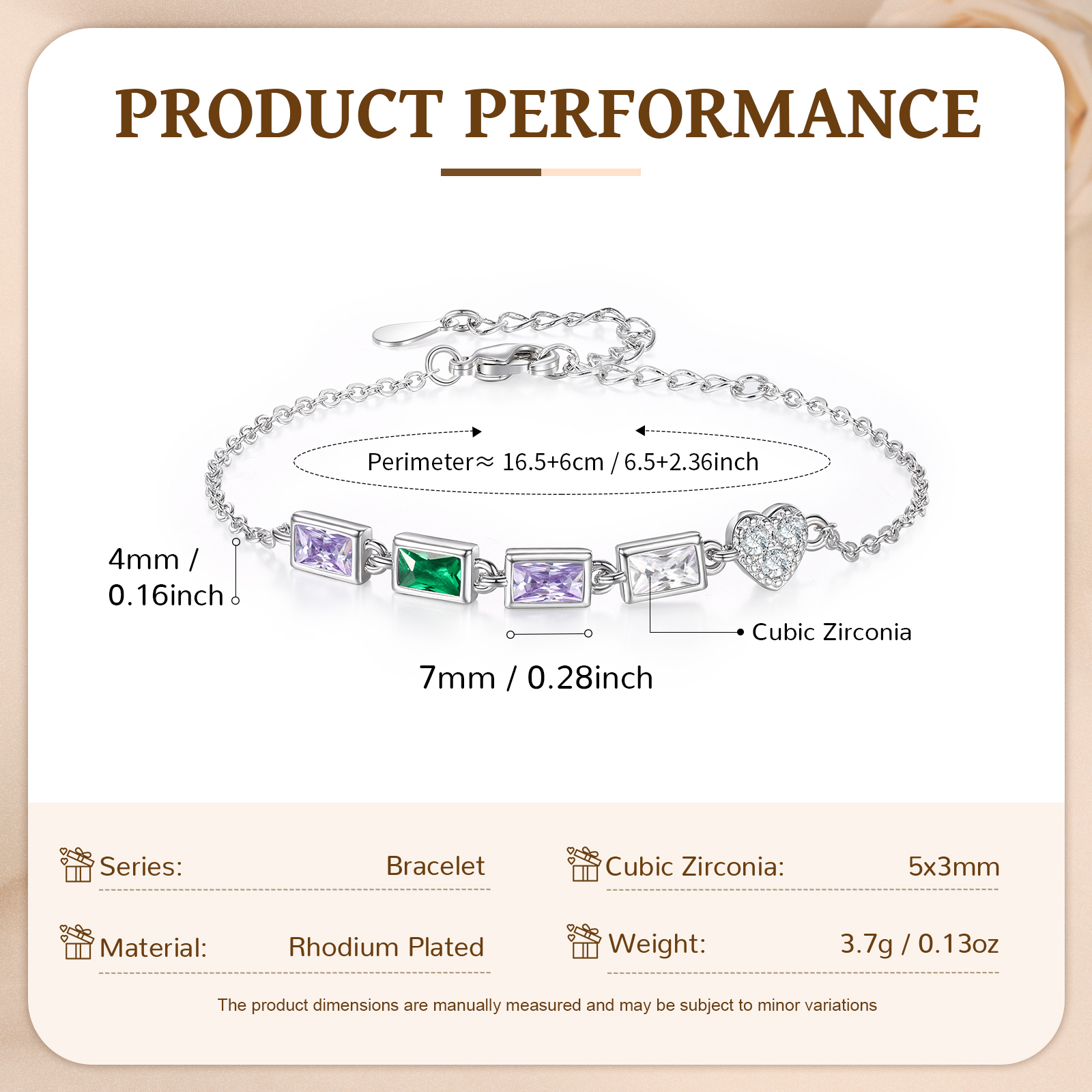 Custom Mother’s Day Birthstone Necklace Bracelet – Adjustable 4 Birthstones Family Gift for Her | Lorajewel