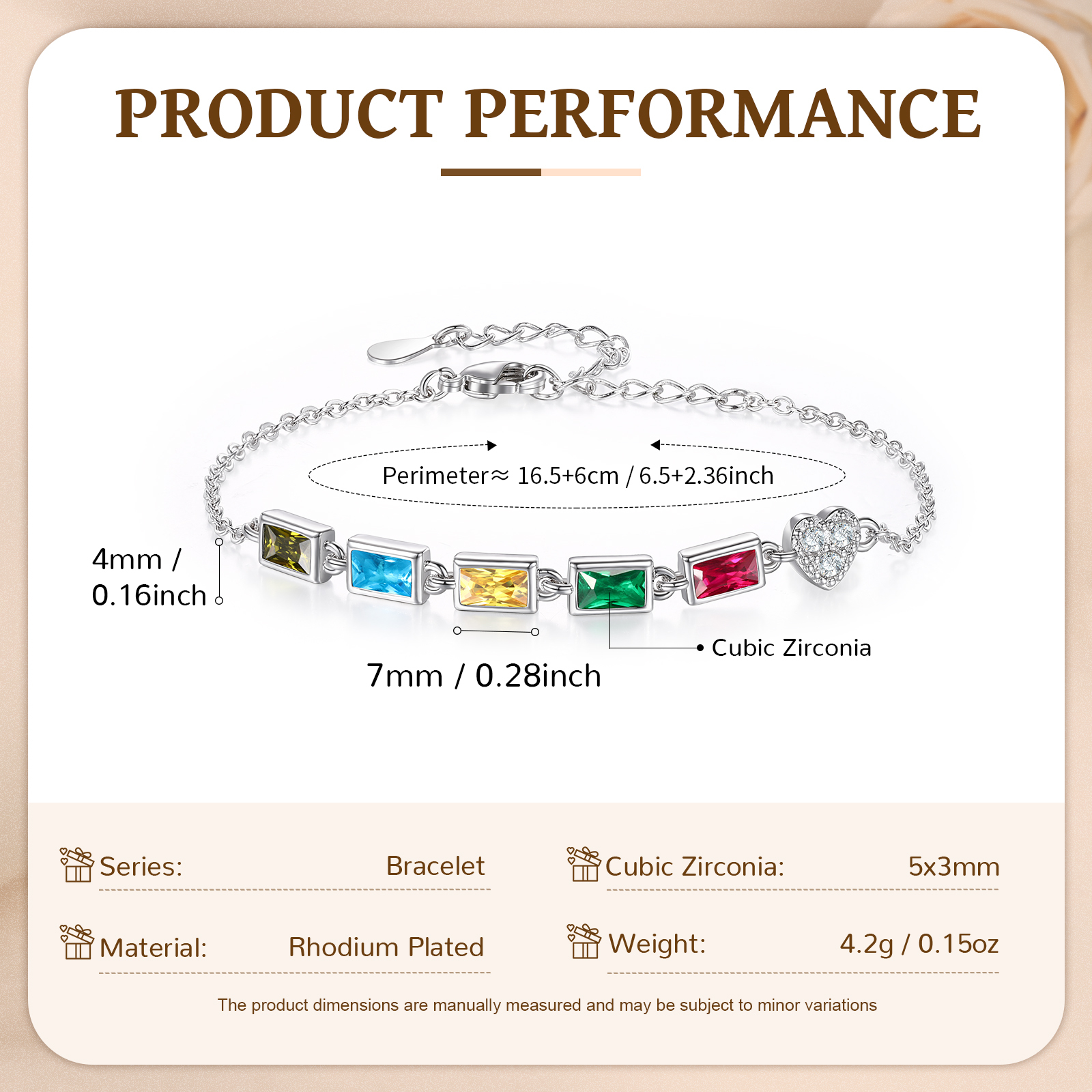 Custom Mother’s Day Birthstone Necklace Bracelet – Adjustable 5 Birthstones Family Gift for Her | Lorajewel