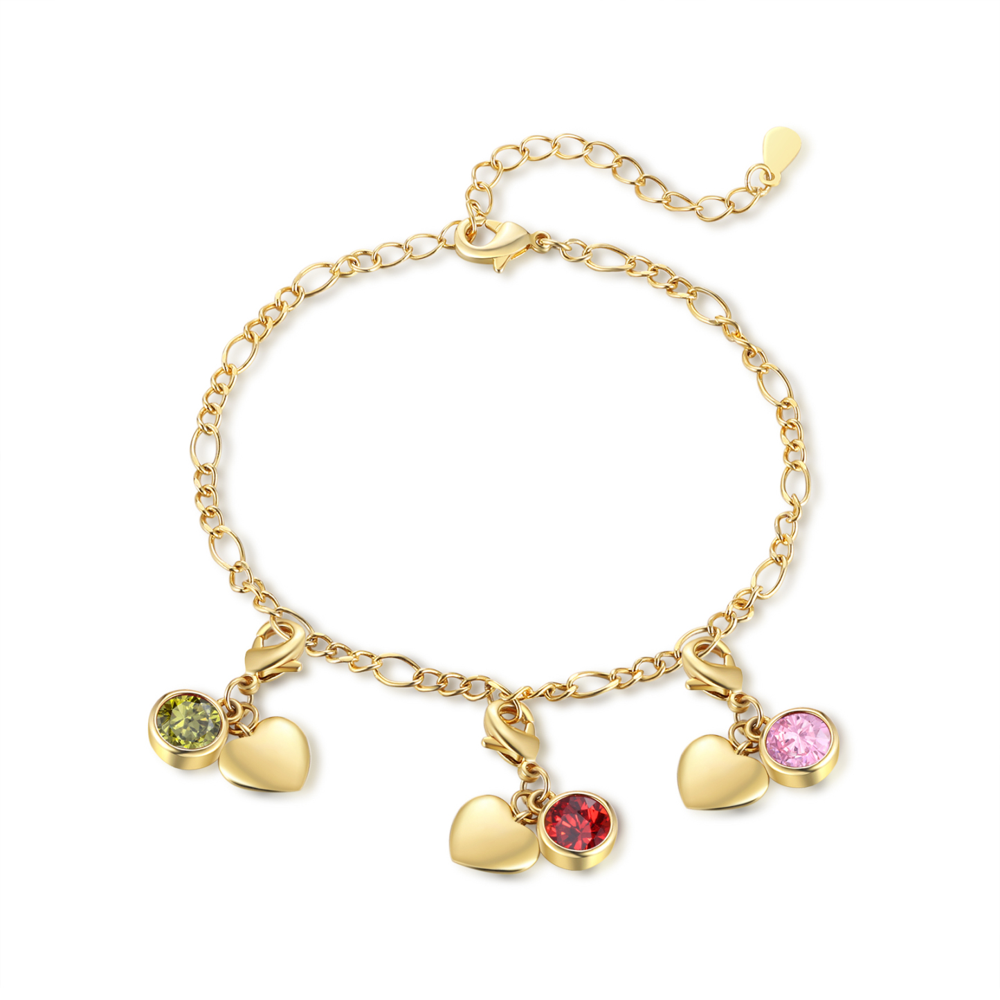 3 Names & 3 Birthstones - Personalized Birthstone Beautiful Bracelet Gift for Her