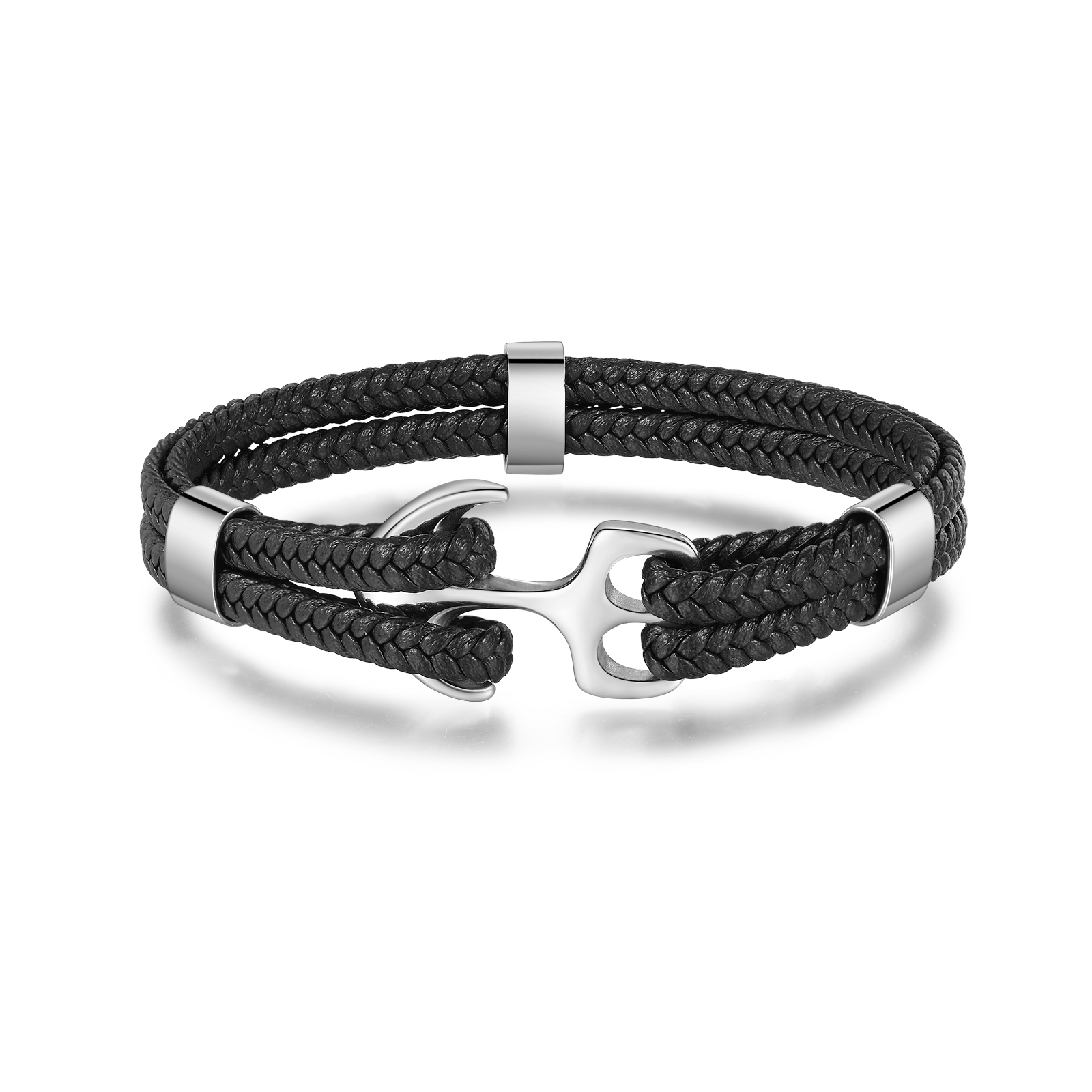 1 Name Personalized Rope Bracelet for Men – Custom Engraved Stainless Steel Anchor Clasp | Lorajewel