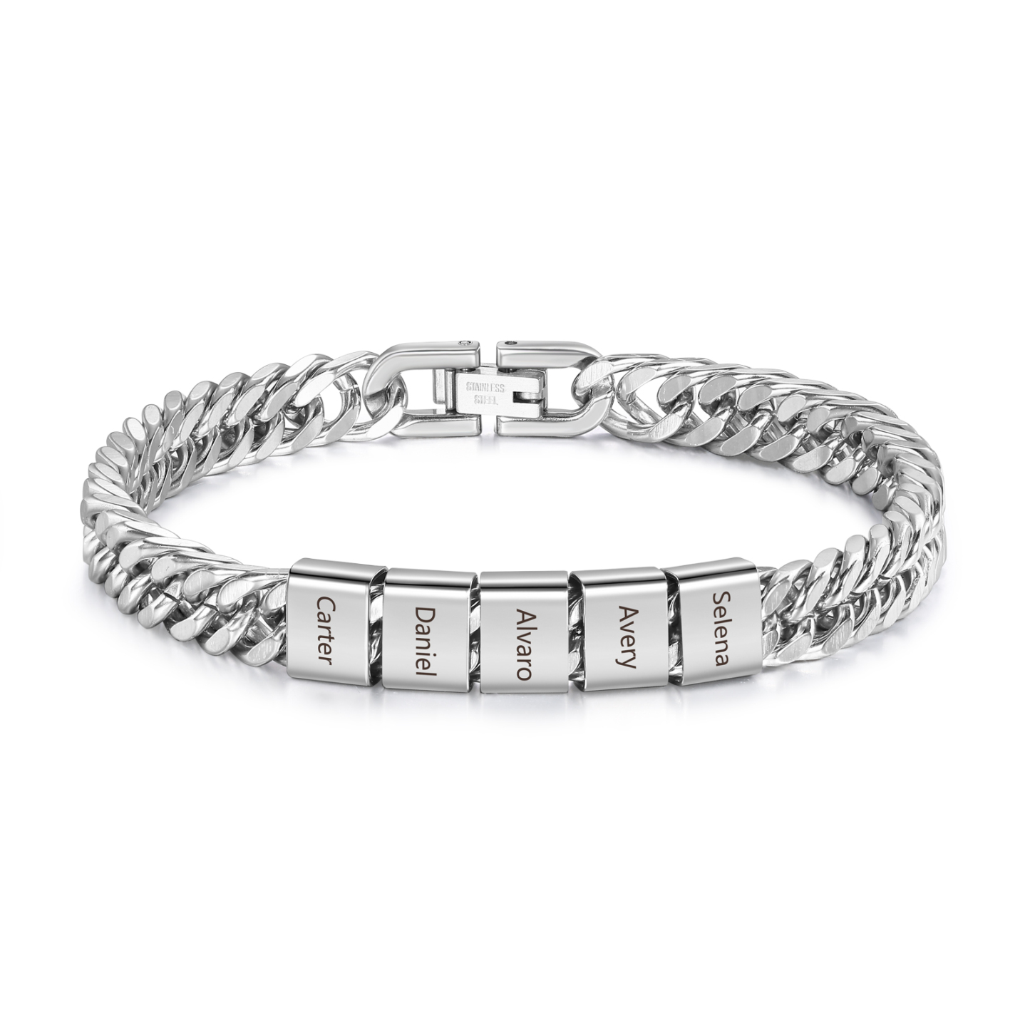 5 Names Personalized Men’s Bracelet – Bold, Durable, and Made Just for Him | Lorajewel