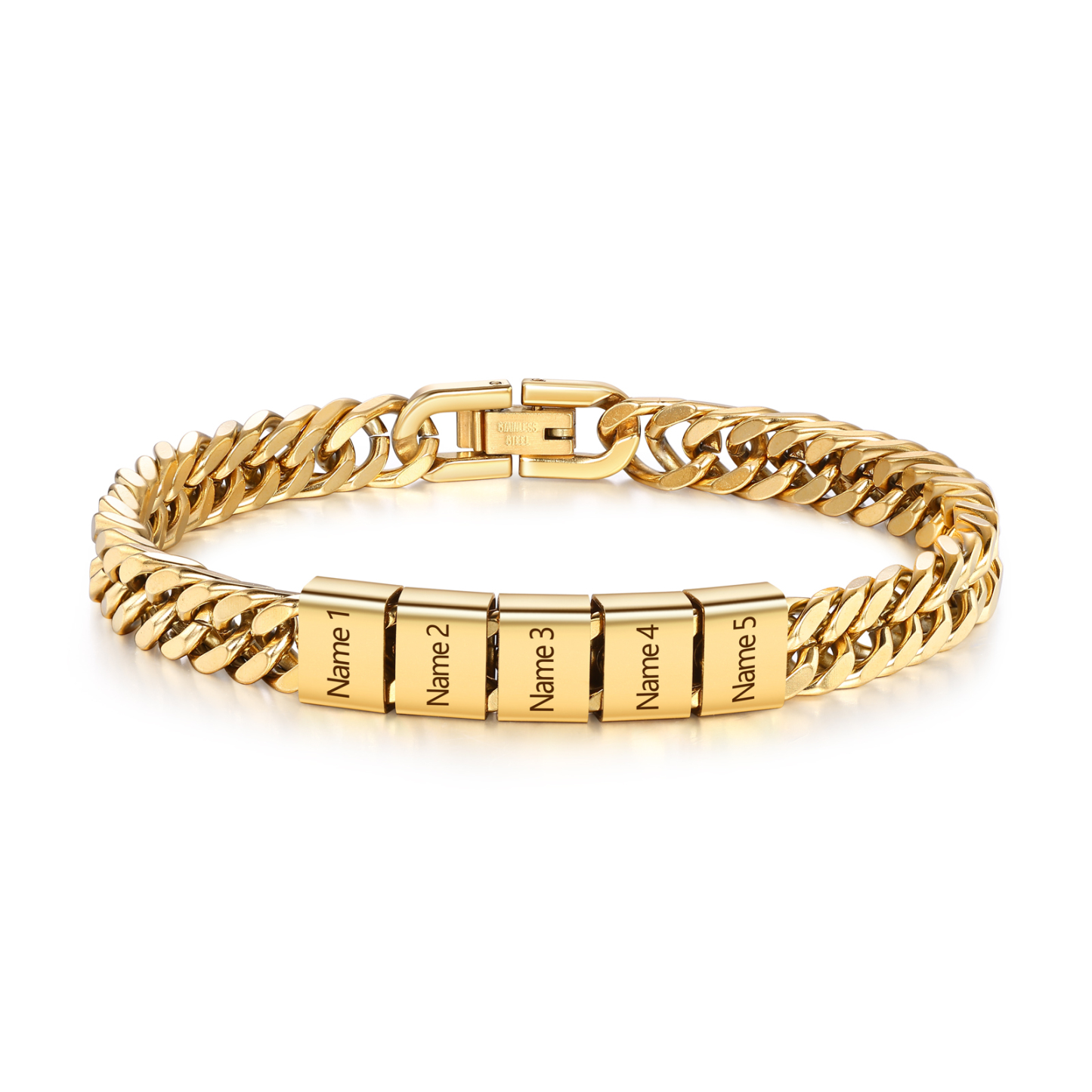 Custom Engraved 2-5 Names Cuban Link Mens Bracelet Personalized Gift for Dad/Grandpa | Lorajewel