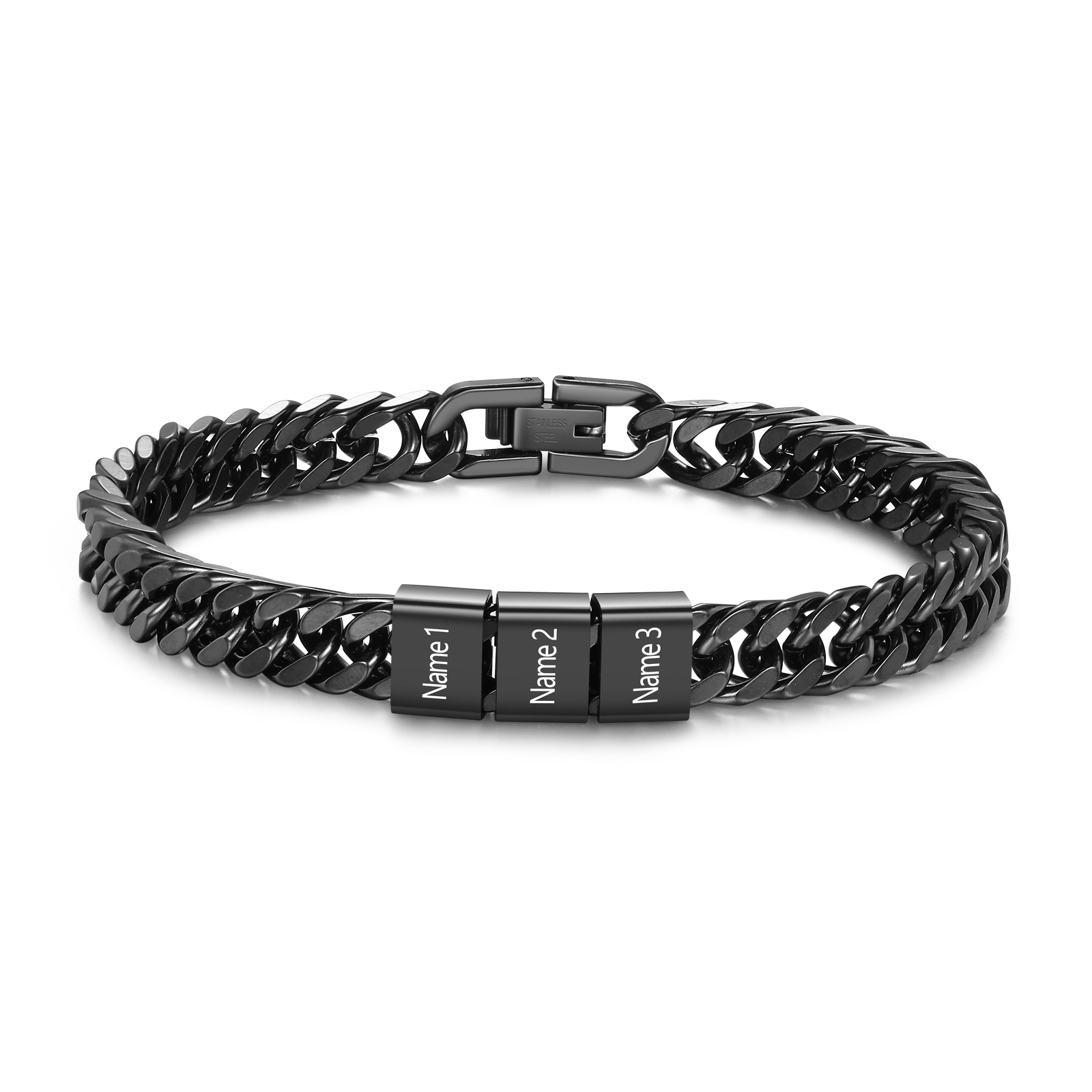 Custom Engraved 2-5 Names Cuban Link Mens Bracelet Personalized Gift for Dad/Grandpa | Lorajewel