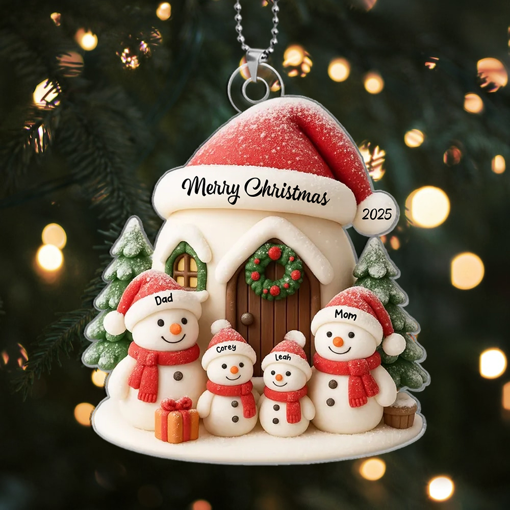 2025 Custom Snowman Family Christmas Ornament